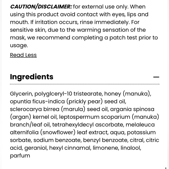 NWT- SKINN Divine Elixir Luminous Skin Mask With Manuka Honey + C 2.0 OZ - Picture 6 of 6